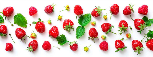 Wall Mural - strawberry isolate on a white background. Selective focus.