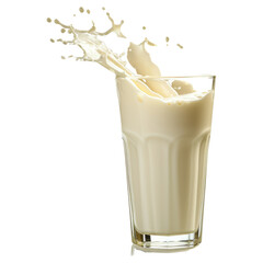 Fototapete - Pouring fresh milk into the glass with splashing