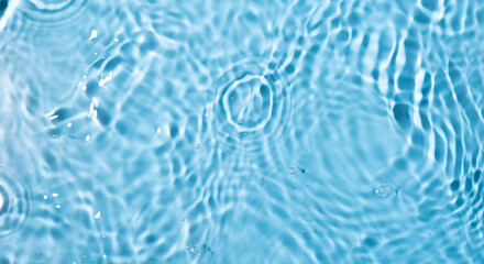 Wall Mural - Water surface waving Close-up . Blue Water Flowing