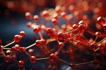  a close up of a bunch of red balls on a black surface with a blurry background of red balls on a black surface.