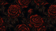 a group of roses on a black background