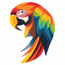 Flat Logo Of Vector Parrot Design