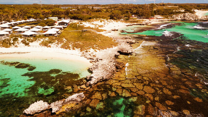 Wall Mural - Aerial view of The Basin in Rottnest Island, Australia