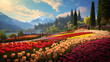 Immerse yourself in the beauty of the Canada Tulip Festival as visitors admire and photograph the stunning tulip varieties, creating a colorful tapestry in realistic HD detail