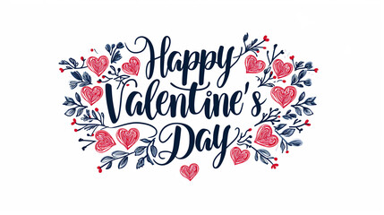 Wall Mural - Happy Valentine's Day Handwritten thank you card