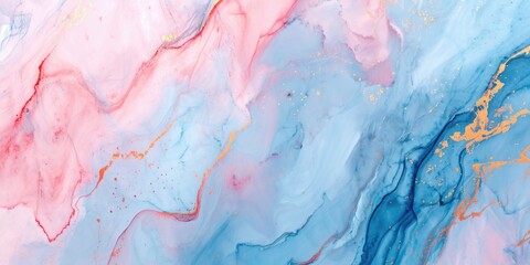 Aufkleber - A detailed close-up of a painting depicting a pink and blue marble. This image can be used for various purposes