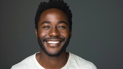 Aufkleber - A man with a beard smiles at the camera. Suitable for various uses