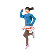 Aufkleber - ジャンプする女の子　手作業で精密に切り抜いた背景透過写真PNG