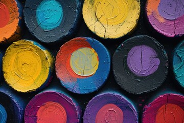 Poster - A close up view of a bunch of paint sticks. Perfect for art projects and creative inspiration