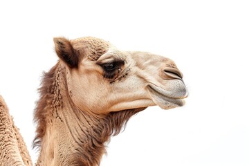 Poster - A detailed view of a camel's face, captured in a close-up shot. This image can be used for various purposes, such as educational materials, travel brochures, or animal-themed designs