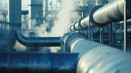 Poster - A collection of pipes placed closely together. Suitable for industrial and construction themes