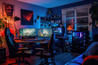 © Kien - Games room with a cyber gamer computer