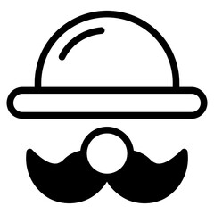 Wall Mural - hat and mustache dualtone