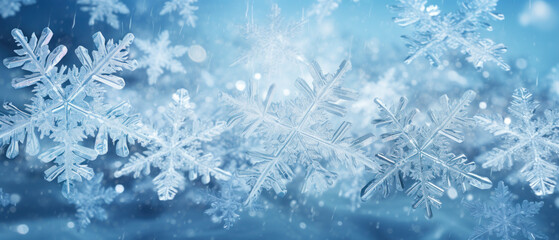 Wall Mural - winter snowflake background