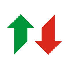 Poster - Up Down Green Red Cut Arrows