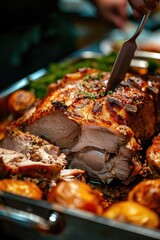Poster - Close-up Tray of Meat and Vegetables