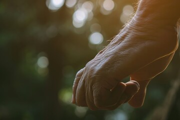 Aufkleber - A close-up image showing a person holding another person's hand. This picture can be used to portray love, friendship, support, trust, or unity. Suitable for various themes and concepts