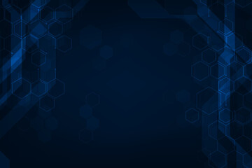 Vector abstract technology hexagonal modern futuristic blue light background.