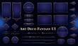 Set of Art Deco Modern User Interface Elements. Fantasy magic HUD with rewards. Template for rpg game interface. Vector Illustration EPS10