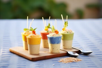 Poster - kulfi in terracotta pots on sand, summer vibe