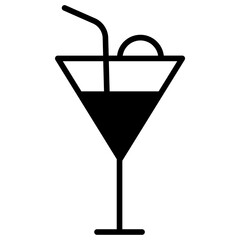 Sticker - Cocktail solid glyph icon