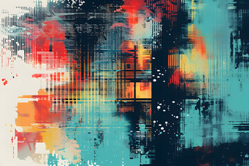 Wall Mural - Abstract futuristic background in bright colors. Wallpaper or baller for your desktop