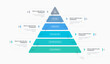 © tomasknopp - Triangle pyramid chart template with six colorful steps. Infographic diagram divided into six options with numbers.