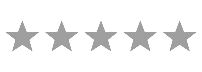 Wall Mural - five gray stars for rating and ranking reviews – flat five star templates
