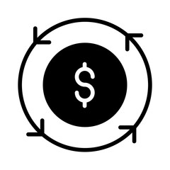 Canvas Print - Dollar Chargeback solid glyph icon