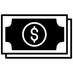 Canvas Print - Dollar Notes solid glyph icon