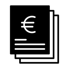 Poster - Euro file solid glyph icon