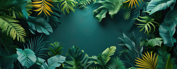 Sticker - Tropical Leaves Background