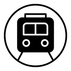 Sticker - Train solid glyph icon