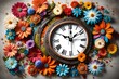 clock with flowers