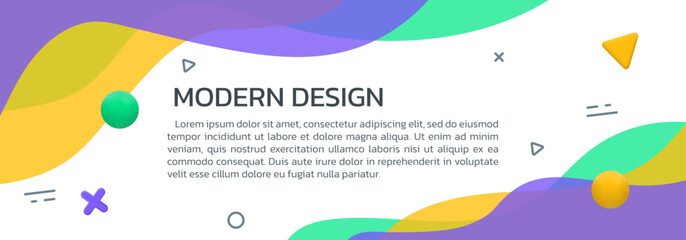 Sticker - abstract shape banner or background. wave shape, fluid header template. wavy shapes dynamic design t
