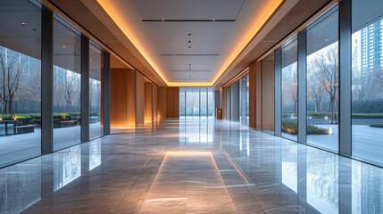 Fototapete - interior of minimalism modern office or hotel lobby air conditioner and lighting system design.
