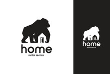 Abstract Real Estate Logo Design Template Ape Concept Illustration