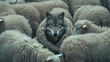 Wolf in sheep's clothing, wolf pretending to be sheep,  disguise idea