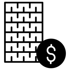 Canvas Print - Dollar Investments solid glyph icon