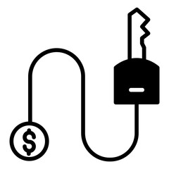 Poster - Dollar Key solid glyph icon