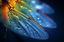Dragonfly Wings, Extreme Closeup Shot Created With Generative Ai