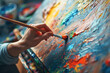 Painting person engaging in creative expressions for emotional well-being.