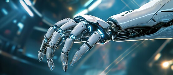 Poster - Futuristic robotic arm, advanced technology and artificial intelligence concept