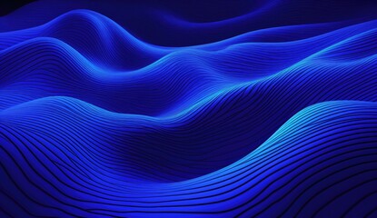 Abstract blue digital dynamic wave