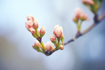 Canvas Print - freshly bloomed cherry blossom buds