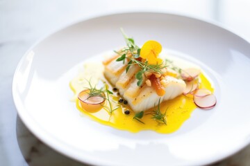 Poster - butter basted cod fillet with lemon curd