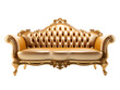 Gold Sofa, isolated on a transparent or white background