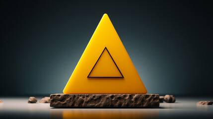 warning sign on yellow block. stress problems. something wrong