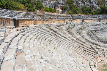 Wall Mural - Spectators sits at Theatre of Myra Ancient City in Demre, Antalya City, Turkiye.