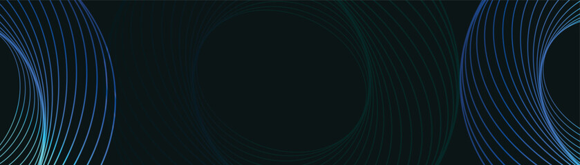 Poster - Dark abstract background with glowing geometric lines. Modern shiny lines pattern.